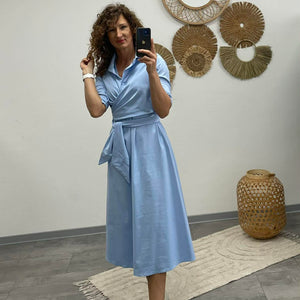 IRCSI - Átkötős ruha. Világos kék