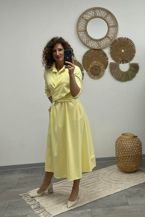 Ircsi - Átkötős ruha. Sárga