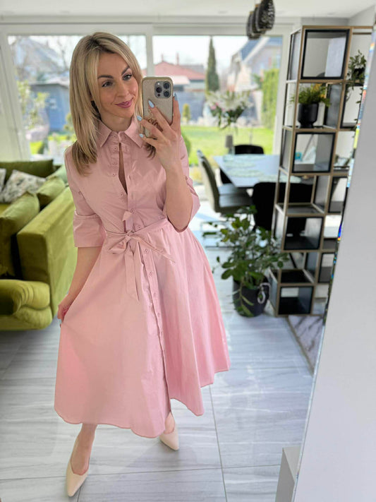 SWEET MISS - Vászon ruha. Rózsaszín