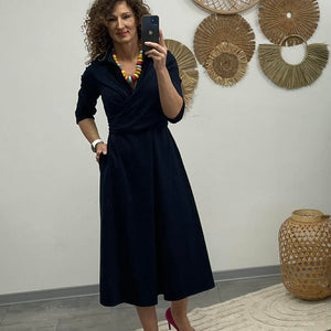 IRCSI - Átkötős ruha. Sötétkék