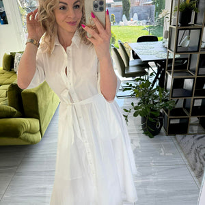 SWEET MISS - Vászon ruha. Fehér