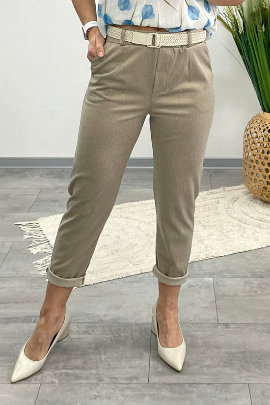 LCK - Gumis derekű nadrág. Mogyoróbarna