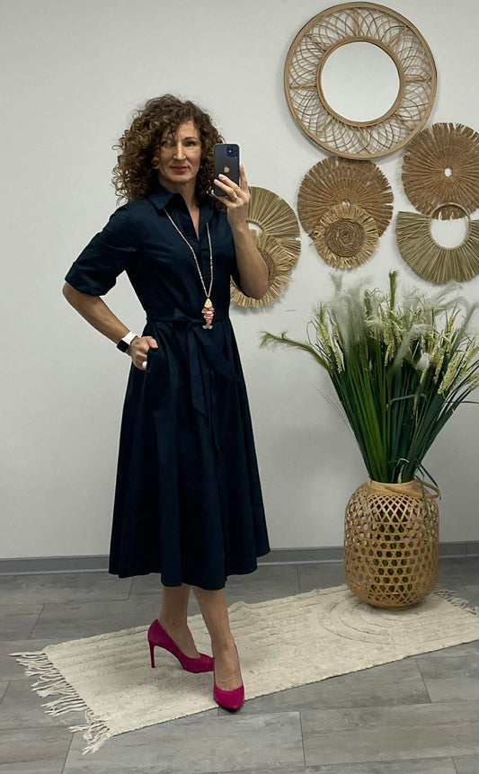 SWEET MISS - Vászon ruha. Sötétkék