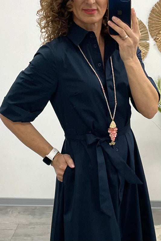 SWEET MISS - Vászon ruha. Sötétkék