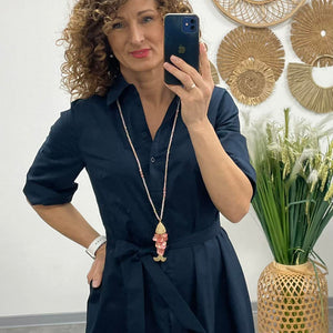 SWEET MISS - Vászon ruha. Sötétkék