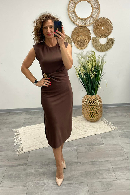 HELEN - Testkövető / BODYCON / ruha. Barna