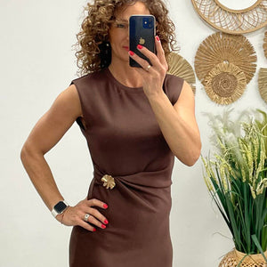 HELEN - Testkövető / BODYCON / ruha. Barna