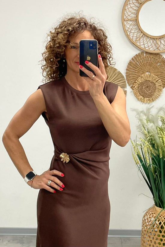HELEN - Testkövető / BODYCON / ruha. Barna