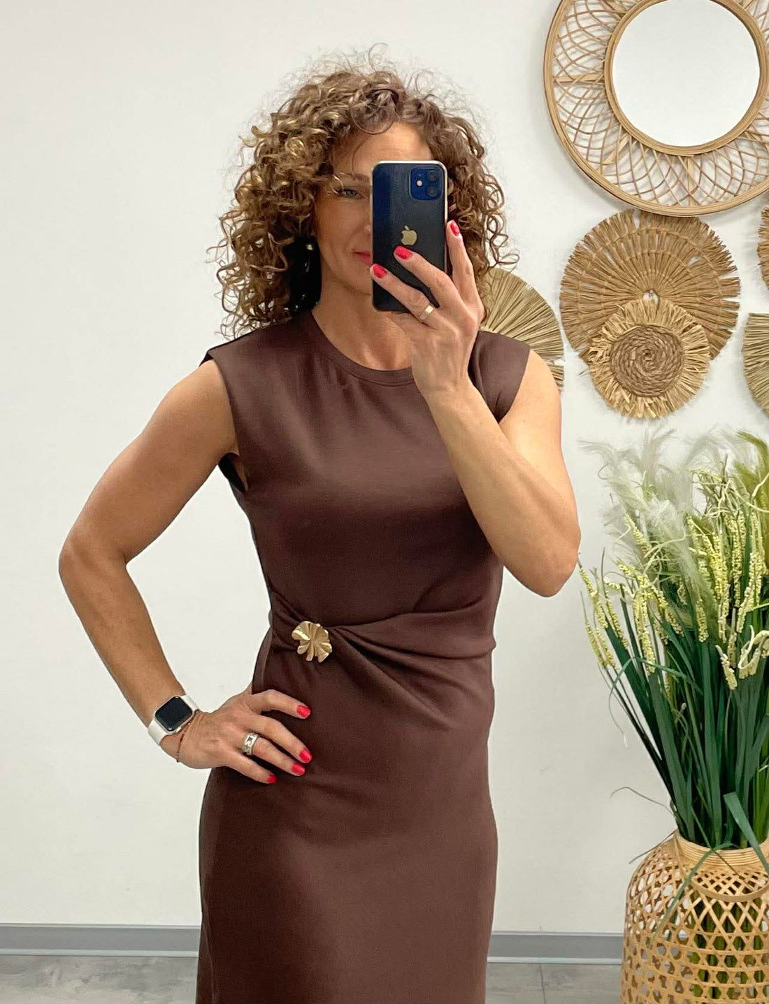 HELEN - Testkövető / BODYCON / ruha. Barna