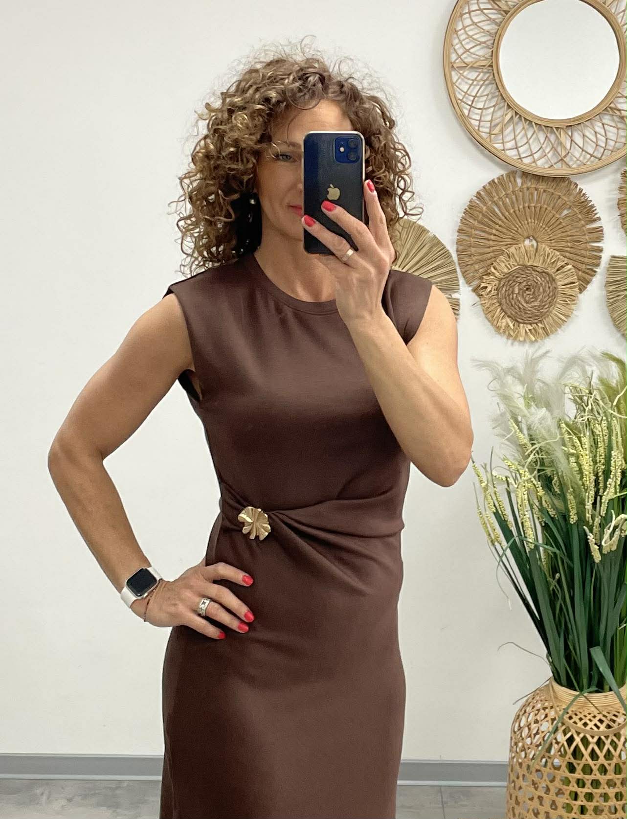 HELEN - Testkövető / BODYCON / ruha. Barna
