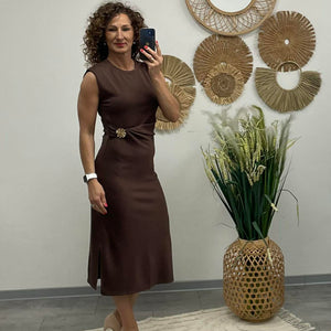HELEN - Testkövető / BODYCON / ruha. Barna
