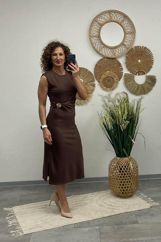 HELEN - Testkövető / BODYCON / ruha. Barna