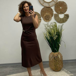 HELEN - Testkövető / BODYCON / ruha. Barna