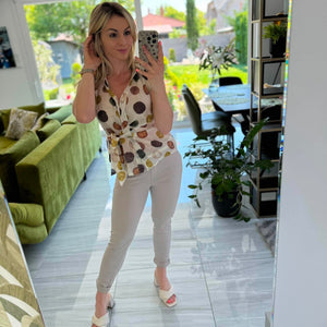 DERYA - Masnis blúz. Bézs