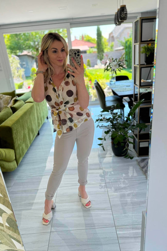 DERYA - Masnis blúz. Bézs