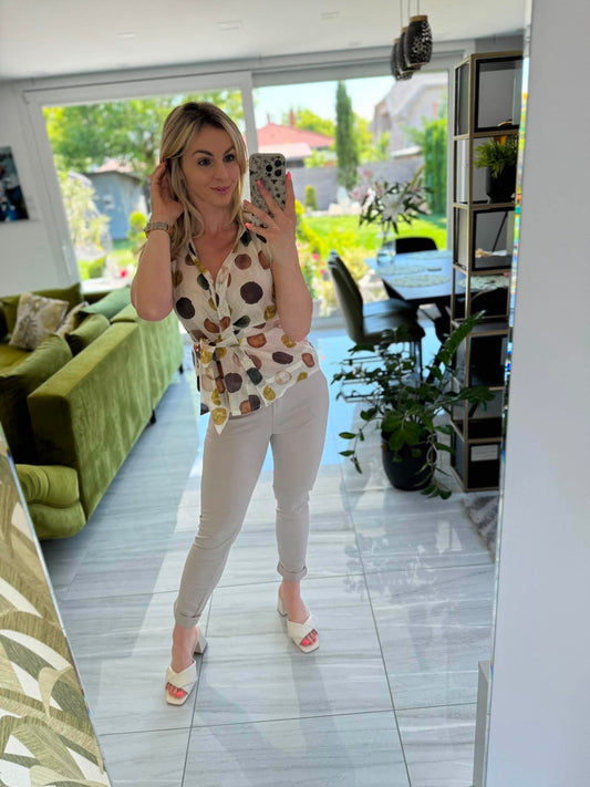 DERYA - Masnis blúz. Bézs