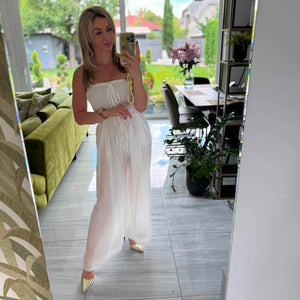 KARIN - Mellben gumírozott overál. Fehér