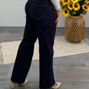 ERIKA - Trapéz farmer nadrág. Denimkék