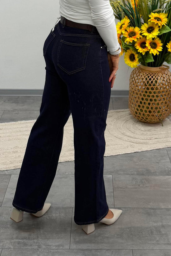ERIKA - Trapéz farmer nadrág. Denimkék