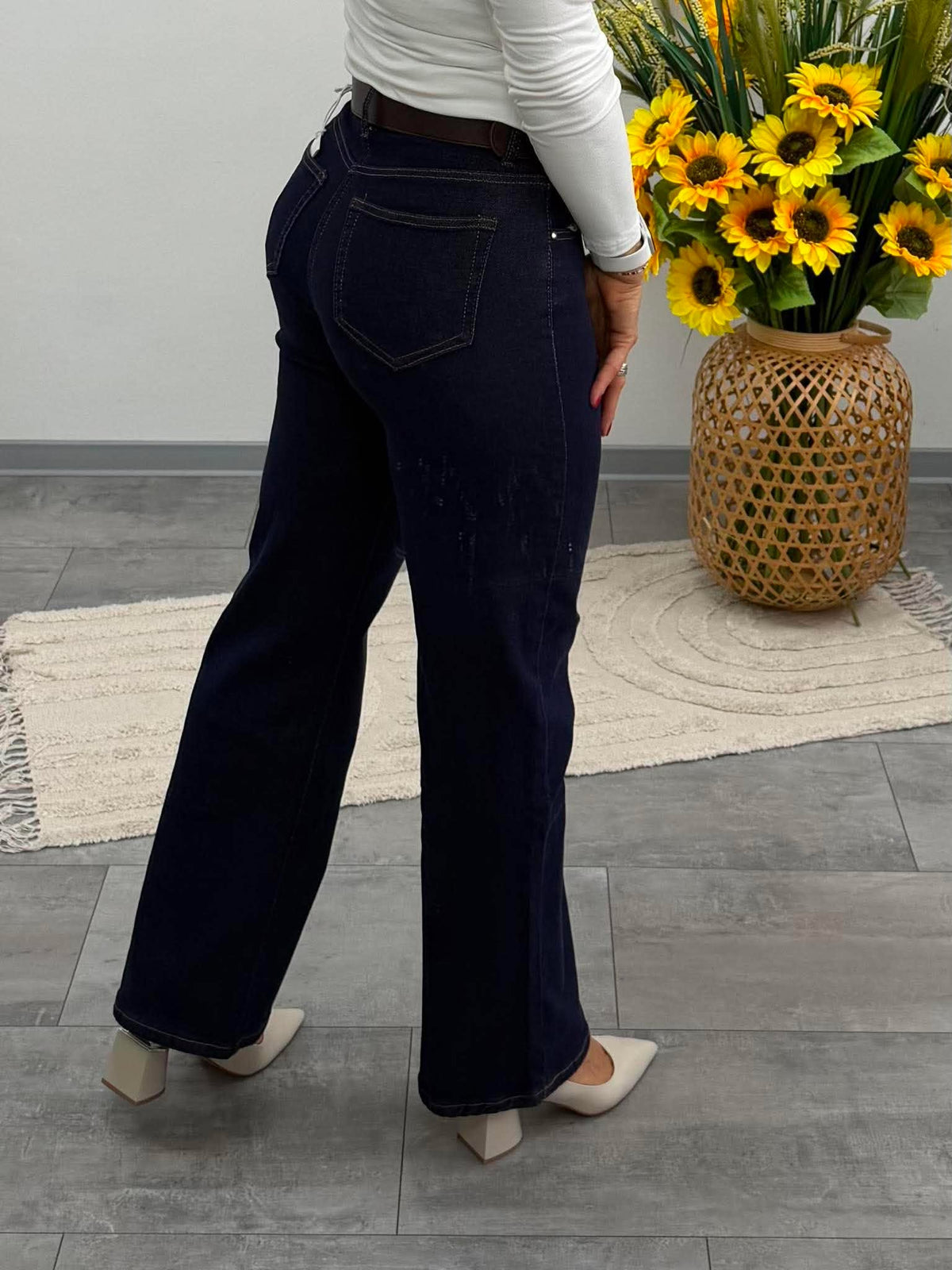 ERIKA - Trapéz farmer nadrág. Denimkék