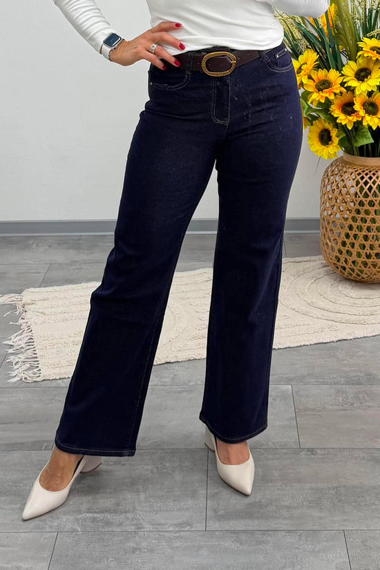 ERIKA - Trapéz farmer nadrág. Denimkék