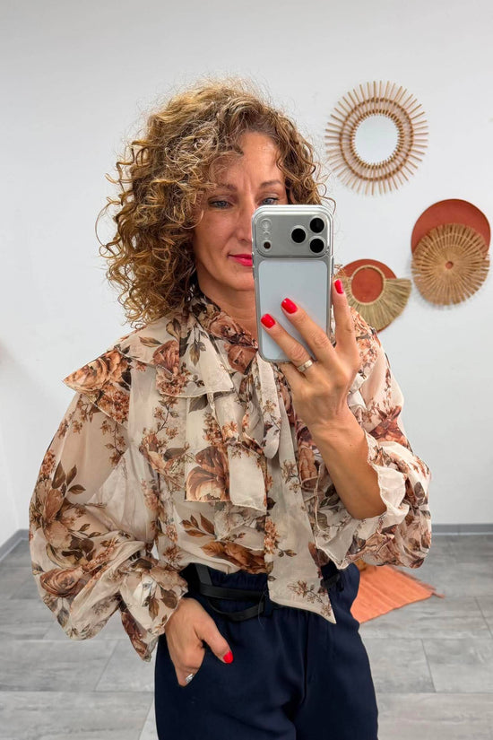 FRIDA - Zsabós blúz. Barna