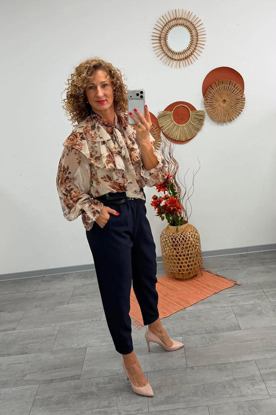 FRIDA - Zsabós blúz. Barna