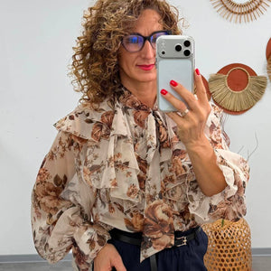 FRIDA - Zsabós blúz. Barna