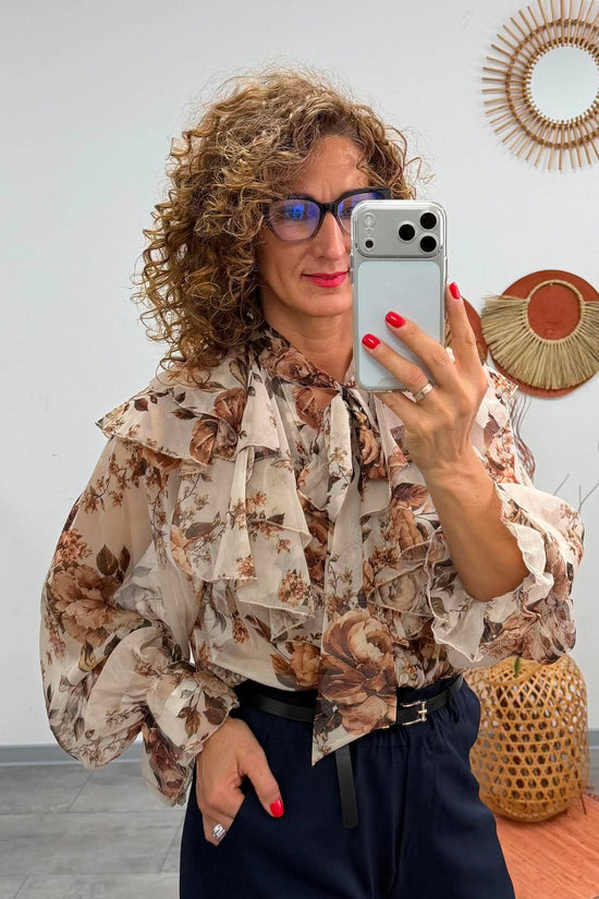 FRIDA - Zsabós blúz. Barna