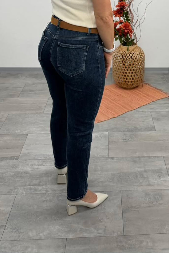 MILJA - Egyenes szárú farmer nadrág. Denimkék