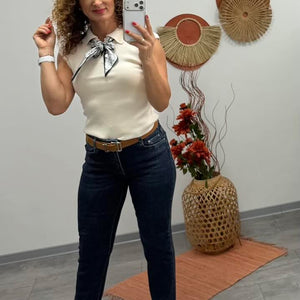 MILJA - Egyenes szárú farmer nadrág. Denimkék