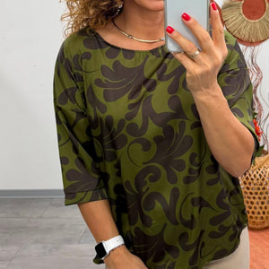 ARINA - Selyem blúz. Khaki