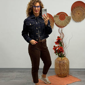 ALÉNA - Csillogó farmer dzseki. Denimkék