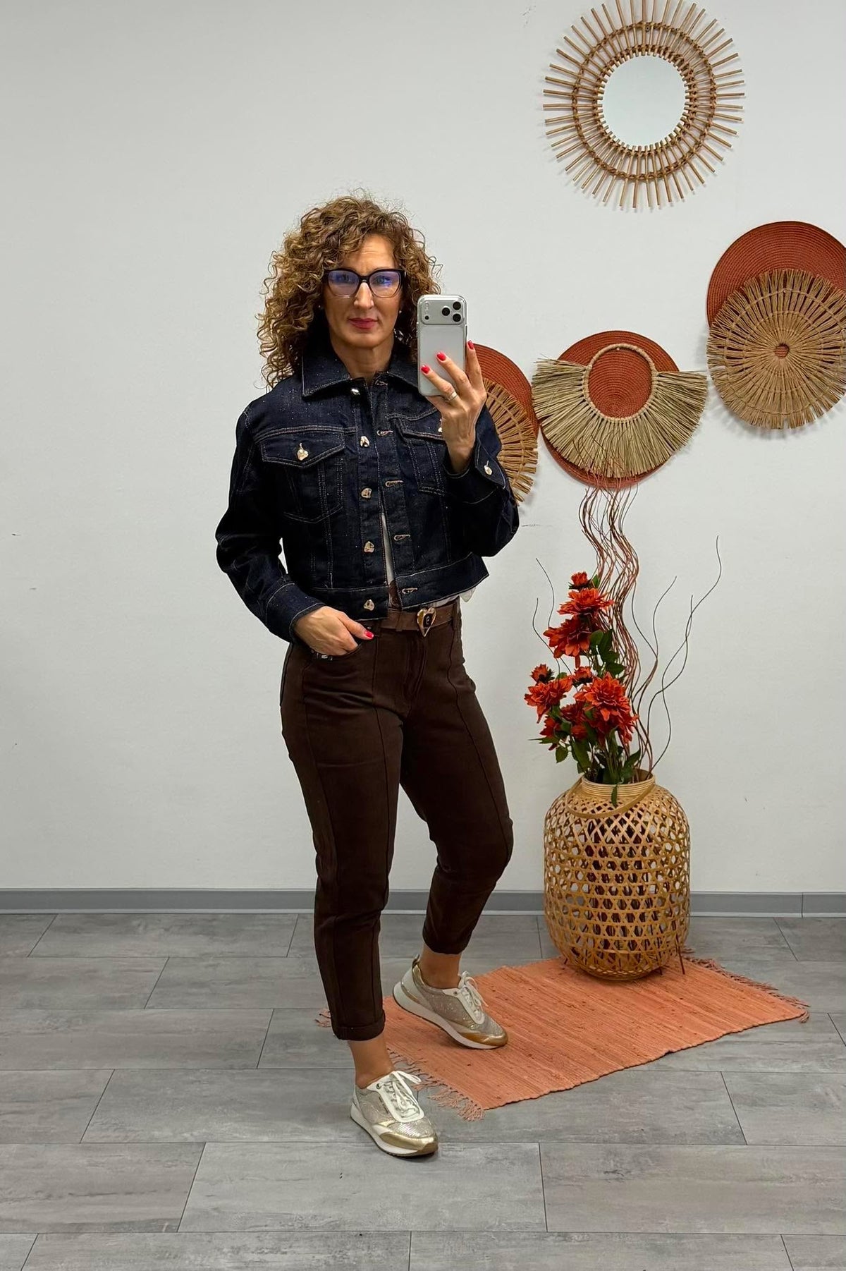 ALÉNA - Csillogó farmer dzseki. Denimkék
