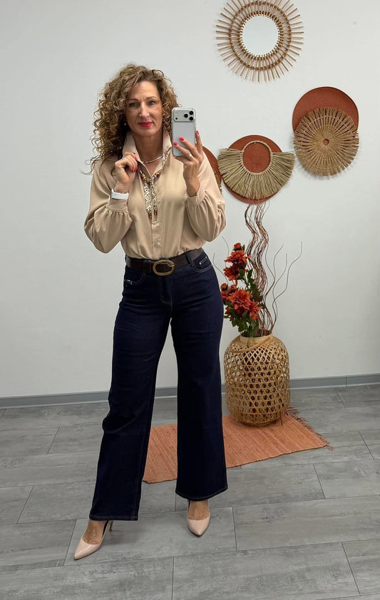 JUTTA - Elegáns blúz. Világosbézs