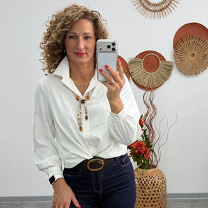 JUTTA - Elegáns blúz. Fehér