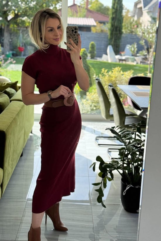 SOFIA STYLE - Kötött kétrészes. Bordó