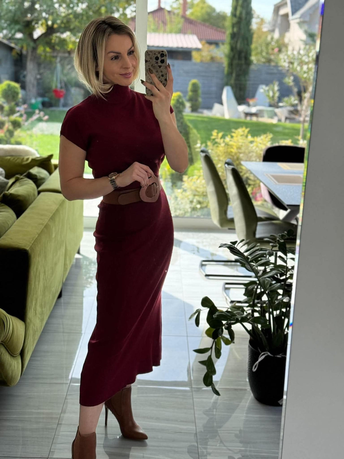 SOFIA STYLE - Kötött kétrészes. Bordó