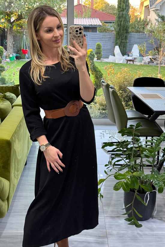 RITA - Bő maxi ruha. Fekete