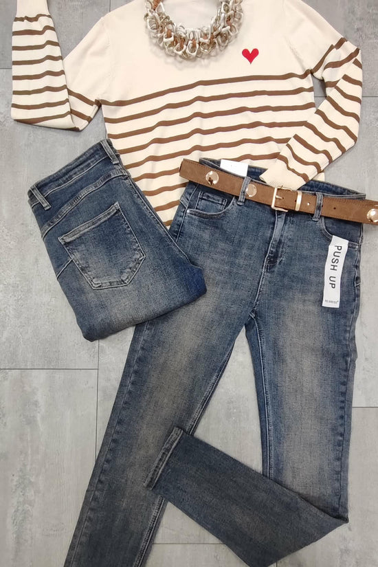 VIVI - Push up farmer nadrág. Koptatott