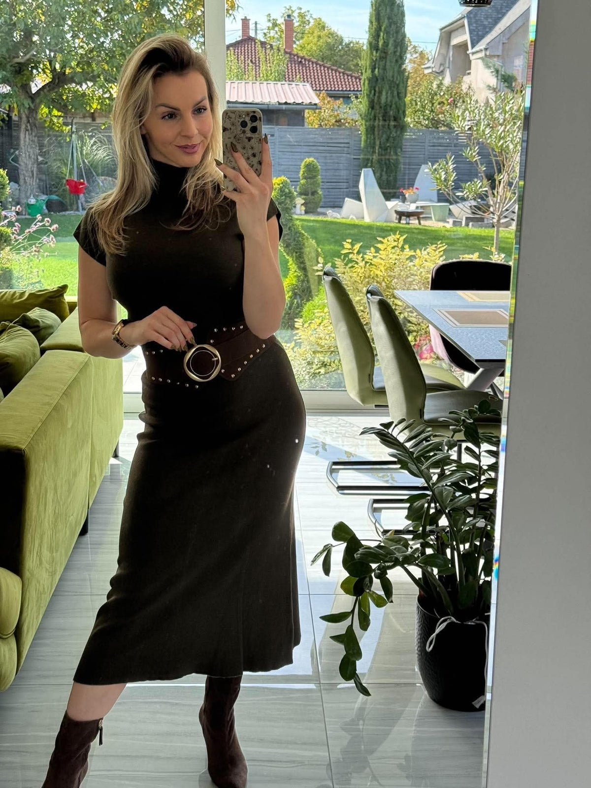 SOFIA Style - Kötött kétrészes. Khakizöld