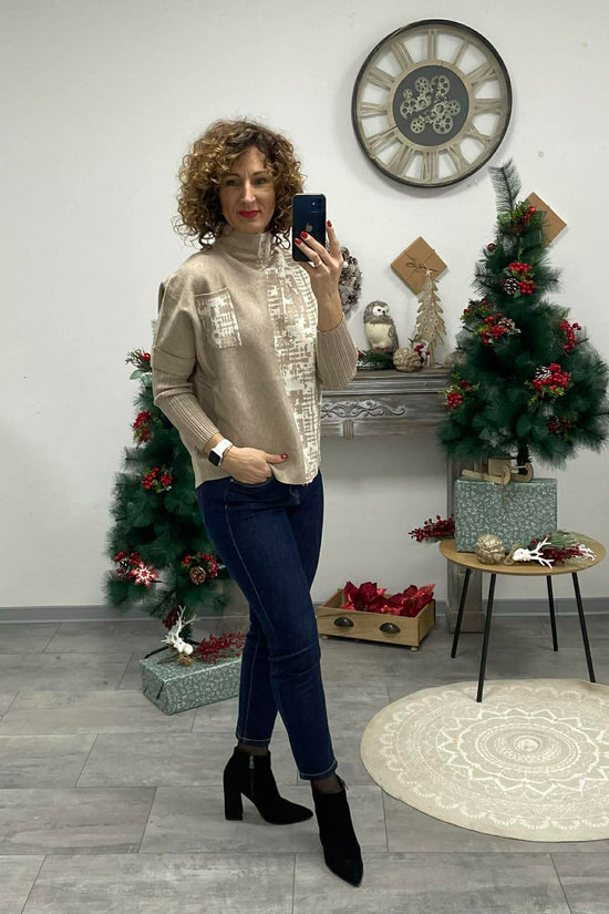 DOYA - Kötött pulóver. Mogyoróbarna