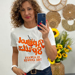 IZOLDA - Nyomott mintás póló. Aperol